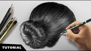 How I Draw Realistic Hair  Tutorial for BEGINNERS [upl. by Cadman897]