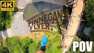 Finnegans Flyer onride POV  Busch Gardens Williamsburg  4K 60fps [upl. by Ahsi]