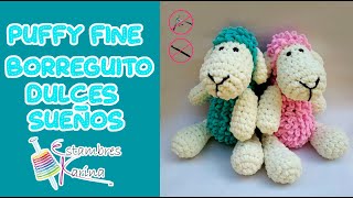 Como tejer un amigurumi de borreguito fácil y rápido con dedos  Alize Puffy Fine  Estambres Karina [upl. by Casady]