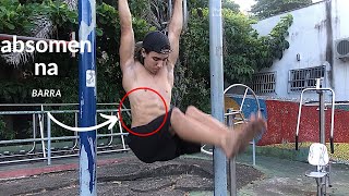 Treino de ABDÔMENCALISTENIA usando uma Barra ⚡️⚡️ calistenia musculação calisthenicsworkout [upl. by Asiruam]