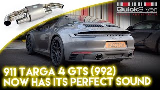 Porsche 911 Targa 4 GTS 992 with Perfect Titan Sport Exhaust Sound by QuickSilver [upl. by Rodi]