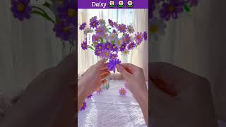 Handmade FlowerEasy DIY With PipecleanerHow to make Daisydiy diyflowerscrepepaperflowerflowers [upl. by Dolores]