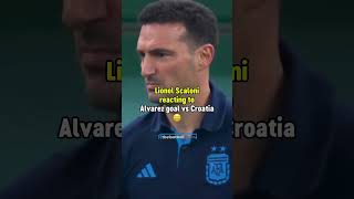 Lionel Scaloni reaction after Argentinas goals amp after they won the World Cup ❤️ football viral [upl. by Ahsimaj304]