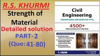 R S Khurmi  strength of material  Que 4180 rskhurmibookMcq rskhurmisomMcq [upl. by Anelec]