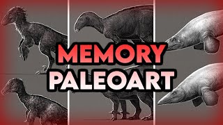 Paleoart from Memory then Reference  Dinosaurs and a Mosasaur [upl. by Alahcim]