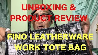 PRODUCT REVIEW OF THE NEW FINO LEATHERWARE WORKTRAVEL TOTE BAG IN BLACK LEATHER [upl. by Annoynek]