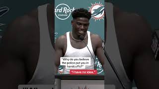 Tyreek on why he was handcuffed by police before the game via MiamiDolphins [upl. by Anait]