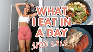 WHAT I EAT IN A DAY  1800 calories  tracking macros [upl. by Ahselrak]