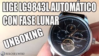 Reloj Lige LG9843L Automático con Fase Lunar Unboxing en Español [upl. by Analle]