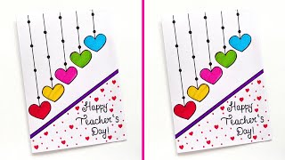 Easy Teachers day card  White paper Teachers day card idea  DIY Teachers day card idea [upl. by Aiekam]