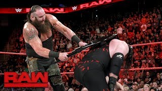 Braun Strowman crushes Kane’s throat in brutal steel chair attack Raw Nov 27 2017 [upl. by Kruter10]