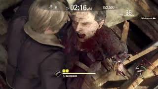 RE4 Remake  Mercenaries Leon  Stingray Only  150 Consecutive Kills  Clearing the Village S [upl. by Hnahym]