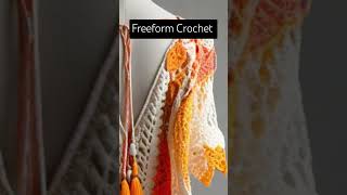 TEJE CON HILADOS VARIADOS EN FREEFORM CROCHET freeformcrochet [upl. by Pantheas]