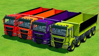 TRANSPORT WOOD CHIPS WITH COLORED MAN TRUCKS  Farming Simulator 22 [upl. by Hardie815]