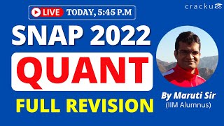 SNAP 2022 Quant Revision 🔴 Live workshop by Maruti sir [upl. by Yrffej]