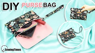 DIY SIMPLE PURSE BAG  Cute Envelope Clutch bag Tutorial sewingtimes [upl. by Jemmy]