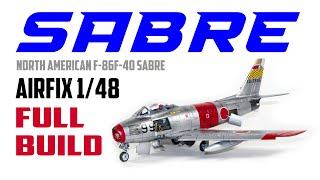 Airfix 2022 NEW RELEASE North American F86F40 Sabre 148th scale FULL BUILD  HD 1080p [upl. by Aihseym]