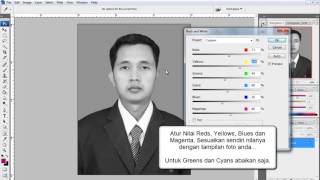 TUTORIAL PHOTOSHOP CS3 Cara Mudah Membuat Foto Warna Menjadi Hitam Putih [upl. by Annohsat]