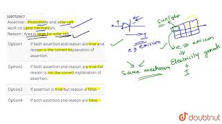 Assertion  Photodiode and solar cell work on same mechanism Reason  Area is large for solar cell [upl. by Yelknirb503]