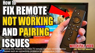 How to Reset Amazon Fire Stick TV Remote  Fire Stick Remote Not Working [upl. by Anihs]