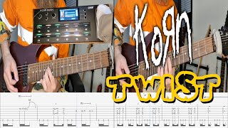 Korn  Twist guitar cover  screen tabs [upl. by Gardas]