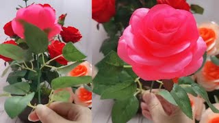 DIY Satin Ribbon Rose flowers  How to make ribbon rose  Ribbon decoration ideas  Ribbon hacks [upl. by Whang]