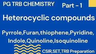 Heterocyclic compounds Part 1  Pyrrole Thiophene FuranTRBCSIRSET Chemistry in Tamil [upl. by Sudderth170]