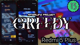 Afterlife project 60 Greedy di Redmi 5 Plus  Install dan review Custom Rom vince Android 13 [upl. by Ettennad]