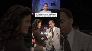 Sports analyst RIZZES UP beautiful reporter live 😮‍💨 stephenasmith nba goviral shorts rizz [upl. by Kroo]