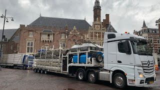 Kermis Haarlem 2023 Transport en opbouw Grote Markt deel 1 [upl. by Ahseyt]