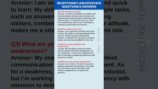 Receptionist Interview Questions and Answers [upl. by Lindly860]