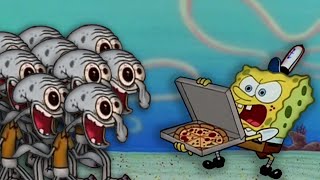 10 million Insane Squidwards trying to get pizza from Spongebob [upl. by Htieh688]