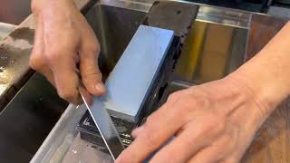 Sharpening Demo for Suehiro New Cerax 10003000 Whetstone CR3800 [upl. by Raye]