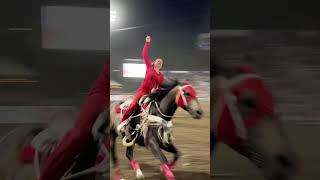 The best trick riders in the business rodeos cowgirl tricks show [upl. by Aleakim]