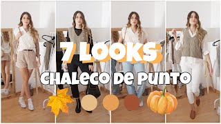 🔥7 LOOKS CON CHALECO DE PUNTO 🧶 IDEAS DE OUTFITS PARA OTOÑO 🍂🍁 [upl. by Rayshell957]