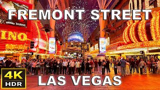 4K HDR Fremont Street Las Vegas Walking Tour  April 2024 [upl. by Adniram]