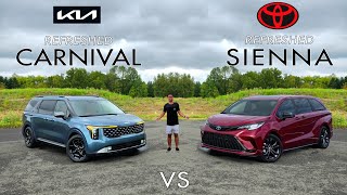 FAMILY KINGS  2025 Toyota Sienna Platinum vs 2025 Kia Carnival SXP Comparison [upl. by Cosma]