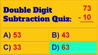 Double digit subtraction quiz 1st and 2nd grade [upl. by Casteel]