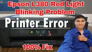 Epson l380 printer error  epson l380 red light blinking problem solution [upl. by Baxy962]