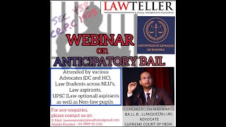 Webinar Anticipatory Bail [upl. by Armelda]