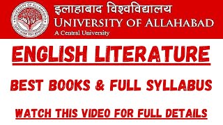 Allahabad University English Literature Best Books amp Full Syllabus BA 1st Year by Abhishek Yadav [upl. by Itsa499]