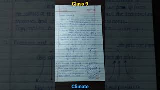 Class 9 geography chapter 4 notes  climate  handwritten notes  class 9 [upl. by Frager23]