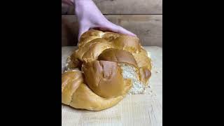 Slicing Challah Bread 🤤 [upl. by Seerdi939]