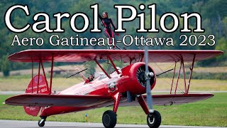 Carol Pilon Third Strike Wingwalking in 4K  Aero GatineauOttawa  20230917 [upl. by Eclud]