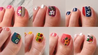 Toe Nail Art Compilation 🎨 Diseños de Uñas para pies ♥️ 8 Diseños de uñas 2024 [upl. by Lyrred]