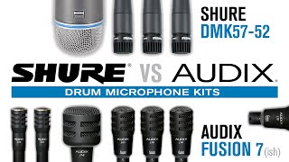 Shure DMK5752 vs Audix Fusion 7 Drum Microphone Kits SM57 Beta 52A f10 f14 f15 SM81 tom snare kick [upl. by Lerrej893]