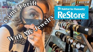 Come Thrift With Me  Jewelry Haul  Habitat for Humanity ReStore [upl. by Nnylyma]