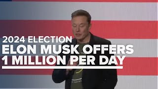 Elon Musk awarding 1 million each day to signers of his petition to support free speech [upl. by Ennazus]