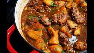 Stew Chicken brown stew With Potato  CaribbeanPotcom [upl. by Mitchel]