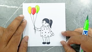 baby girl drawing  baby girl drawing step by step baby girl drawing for kids [upl. by Crowley]